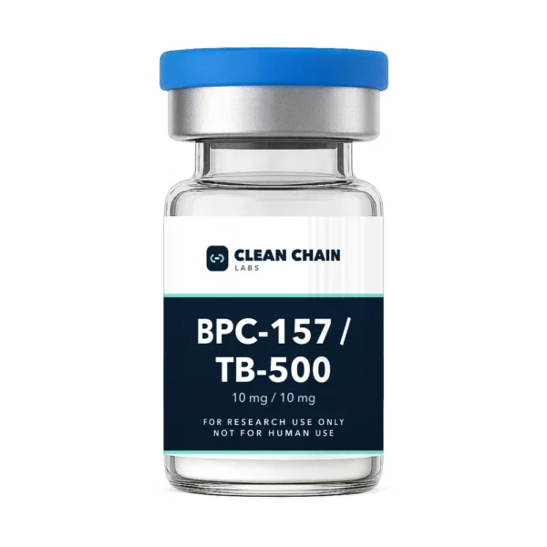 Clean Chain Labs BPC-157 / TB-500 Blend (10mg / 10mg) research vial labeled For Research Use Only, Not for Human Use