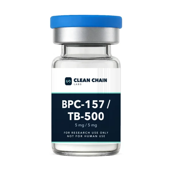 Clean Chain Labs BPC-157 / TB-500 Blend (5mg / 5mg) research vial labeled For Research Use Only, Not for Human Use