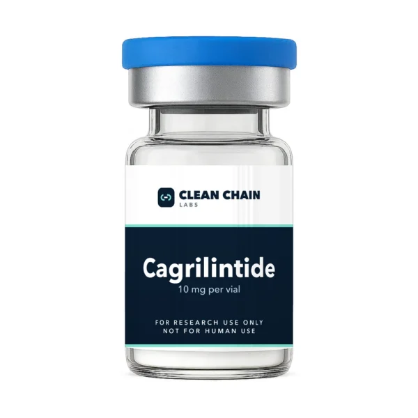 Clean Chain Labs Cagrilintide (10mg) research vial labeled For Research Use Only, Not for Human Use