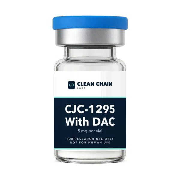 Clean Chain Labs CJC-1295 With DAC (5mg) research vial labeled For Research Use Only, Not for Human Use