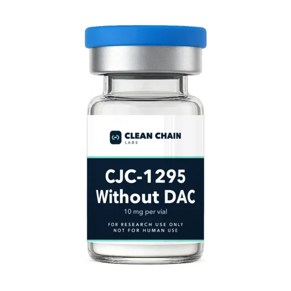 Clean Chain Labs CJC-1295 Without DAC (10mg) research vial labeled For Research Use Only, Not for Human Use