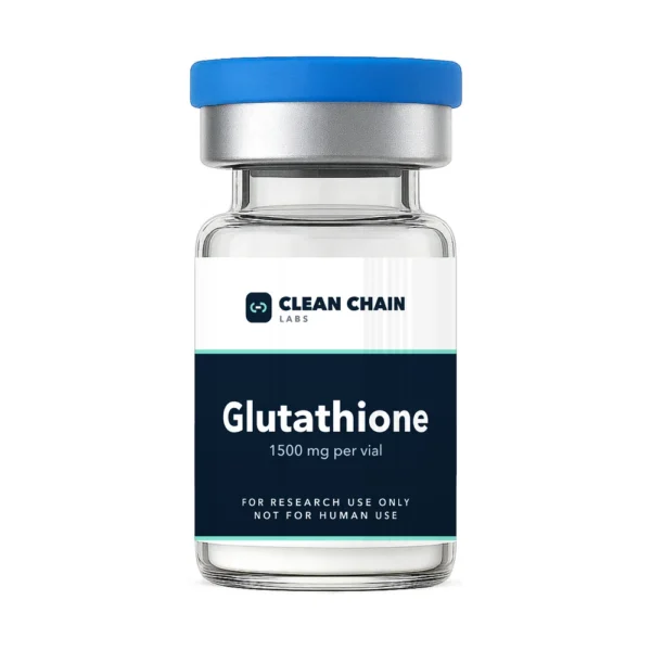 Clean Chain Labs Glutathione (1500mg) research vial labeled For Research Use Only, Not for Human Use
