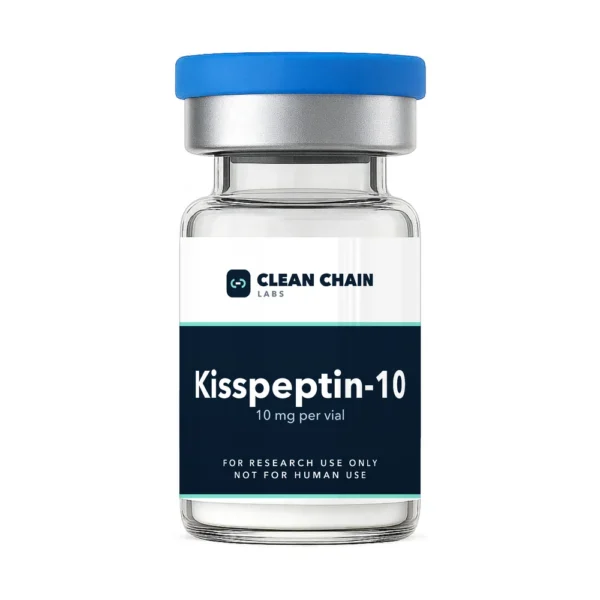 Clean Chain Labs Kisspeptin-10 (10mg) research vial labeled For Research Use Only, Not for Human Use